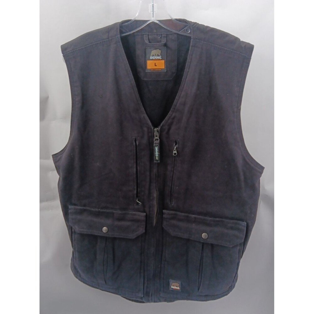 Berne Vest Men's Size: Large Black Workwear CCW  Concealed Carry